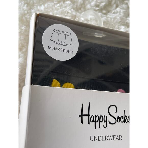 Happy Socks Mens Boxer Brief Underwear Medium Colorful Cherry in Black NEW - Picture 7 of 9